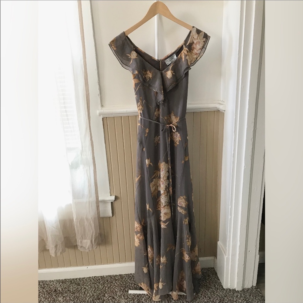 Brie Floral Maxi Dress (Pewter)